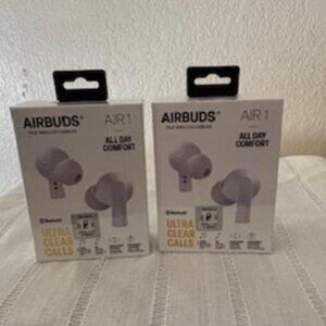 Airbuds Air1 True Bluetooth Wireless Earbuds - White - E6D 2 ea